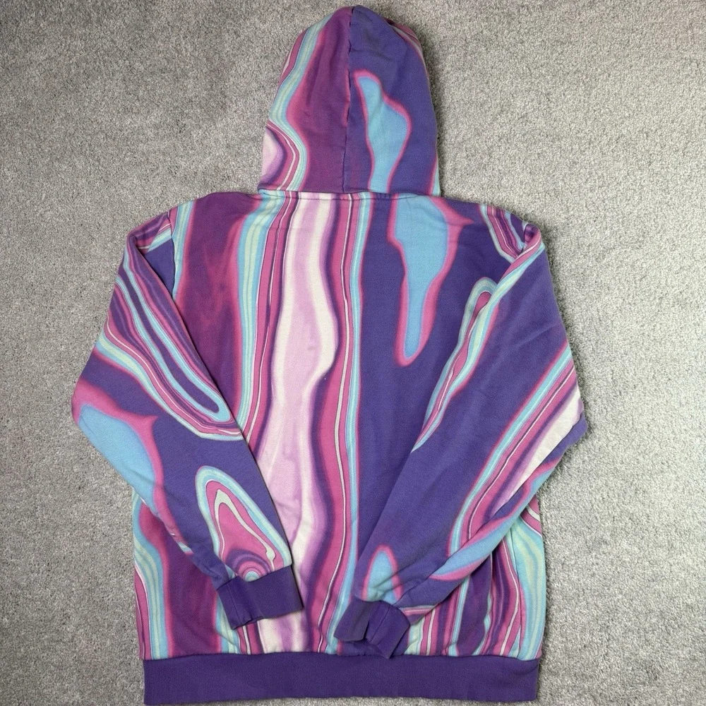 adidas Originals Hyperreal Allover Print Hoodie Mens Medium Purple Psychedelic